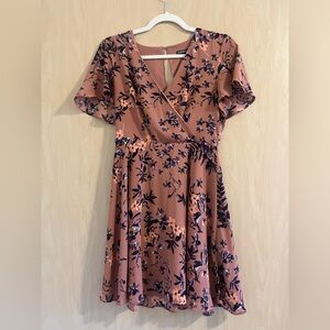 Express Floral Midi Dress in Pink and Purple